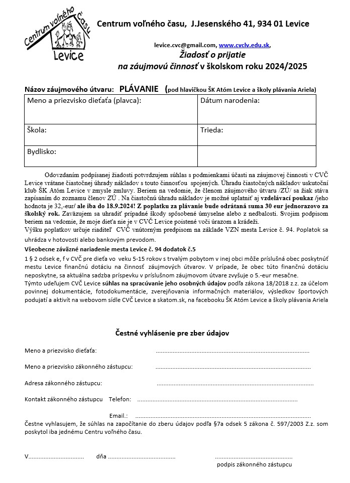 PRIHLKA DO KOLY PLVANIA ARIELA 2024/2025
